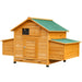 Wooden Chicken Coop with Nesting Boxes and Tray in Yellow - Little and Giant Explorers PawHut