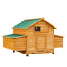 Wooden Chicken Coop with Nesting Boxes and Tray in Yellow - Little and Giant Explorers PawHut