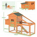 Wooden Chicken Coop with Run and Perches (179 x 67 x 115cm) - Little and Giant Explorers PawHut