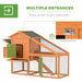 Wooden Chicken Coop with Run and Perches (179 x 67 x 115cm) - Little and Giant Explorers PawHut