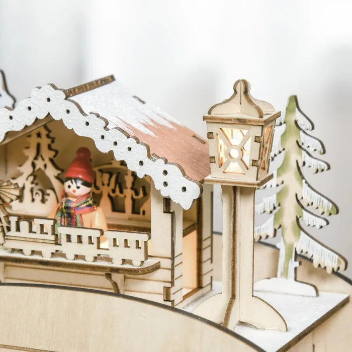 Wooden Christmas Advent Calendar with LEDs - Little and Giant Explorers HOMCOM