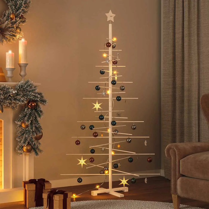 Wooden Christmas Tree 180cm - Solid Pine and Bamboo | Space-Saving DIY Design VIDAXL - Little and Giant Explorers vidaXL
