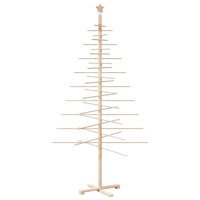 Wooden Christmas Tree 210cm - Solid Pine and Bamboo | Space-Saving DIY Festive Design VIDAXL - Little and Giant Explorers vidaXL