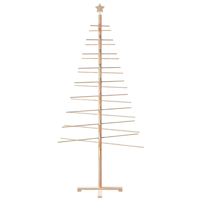 Wooden Christmas Tree 210cm - Solid Pine and Bamboo | Space-Saving DIY Festive Design VIDAXL - Little and Giant Explorers vidaXL