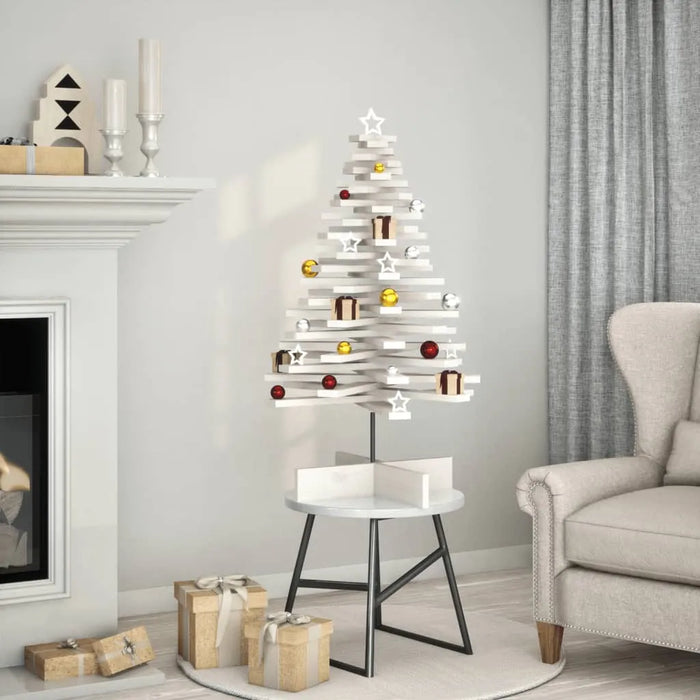 Wooden Christmas Tree - White Pinewood | Holiday Decoration with Rotating Branches VIDAXL - Little and Giant Explorers vidaXL