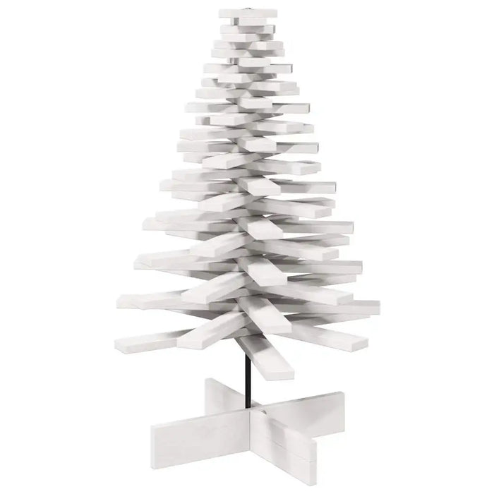 Wooden Christmas Tree - White Pinewood | Holiday Decoration with Rotating Branches VIDAXL - Little and Giant Explorers vidaXL