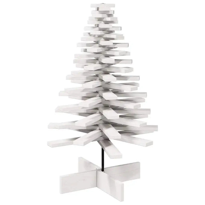 Wooden Christmas Tree - White Pinewood | Holiday Decoration with Rotating Branches VIDAXL - Little and Giant Explorers vidaXL