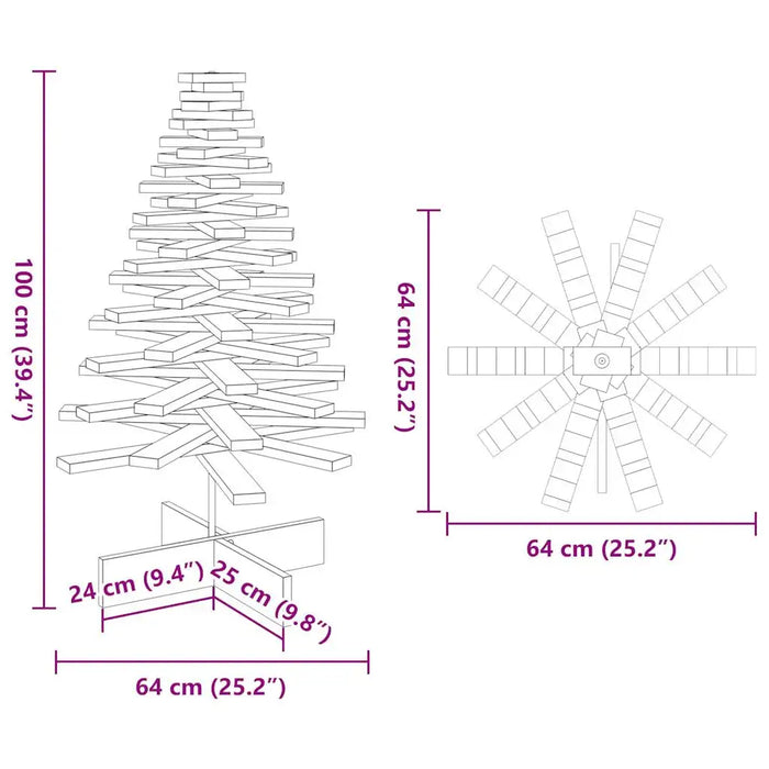 Wooden Christmas Tree - White Pinewood | Holiday Decoration with Rotating Branches VIDAXL - Little and Giant Explorers vidaXL