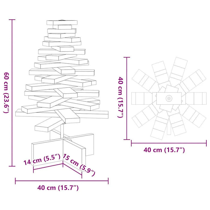 Wooden Christmas Tree with Rotating Branches in White 60cm - Little and Giant Explorers vidaXL