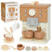 Wooden Coffee Machine Playset | 11-Piece Barista Role-Play Café Set - Interactive Features AIYAPLAY - Little and Giant Explorers