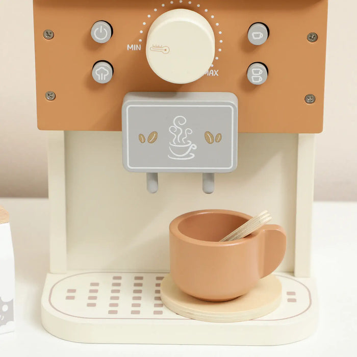 Wooden Coffee Machine Playset | 11-Piece Barista Role-Play Café Set - Interactive Features AIYAPLAY - Little and Giant Explorers