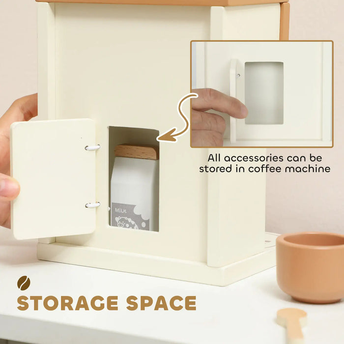 Wooden Coffee Machine Playset | 11-Piece Barista Role-Play Café Set - Interactive Features AIYAPLAY - Little and Giant Explorers