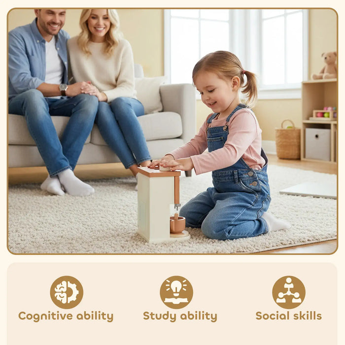 Wooden Coffee Machine Playset | 11-Piece Barista Role-Play Café Set - Interactive Features AIYAPLAY - Little and Giant Explorers