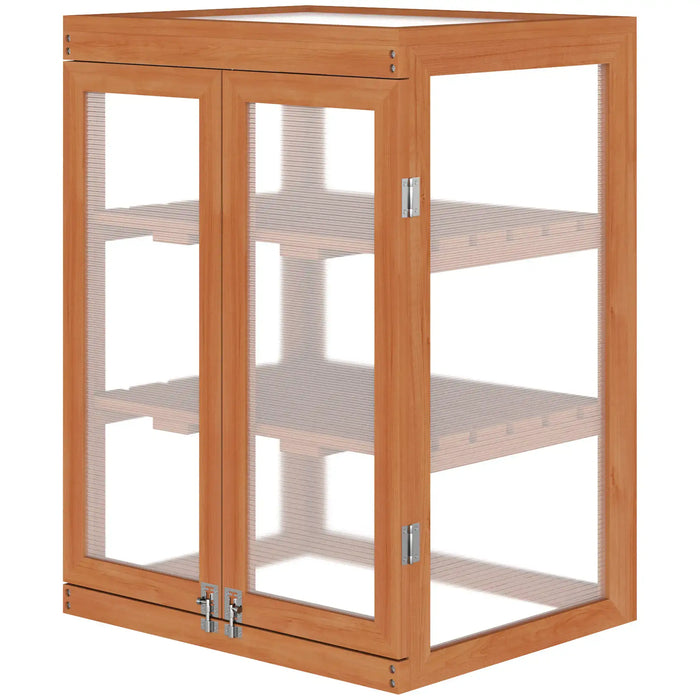 3-Tier Wooden Cold Frame Greenhouse Garden | Polycarbonate - Little and Giant Explorers Outsunny