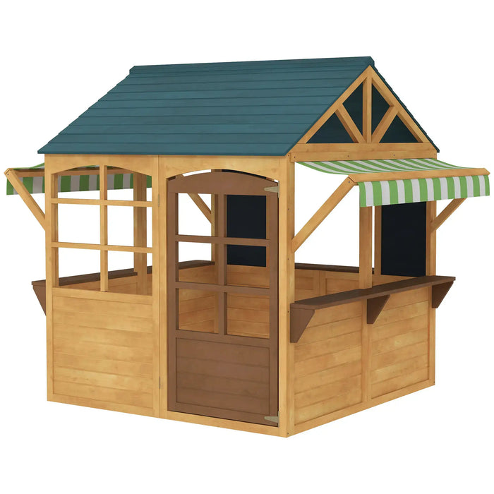Wooden Wendy House with Service Stations - Little and Giant Explorers AIYAPLAY