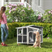 Wooden Dog Kennel with Removable Floor | Large Dogs in Grey - Little and Giant Explorers PawHut