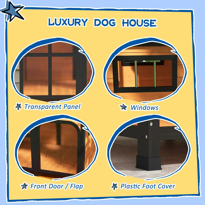 Wooden Dog Kennel with Removable Floor | Large Dogs - Little and Giant Explorers PawHut