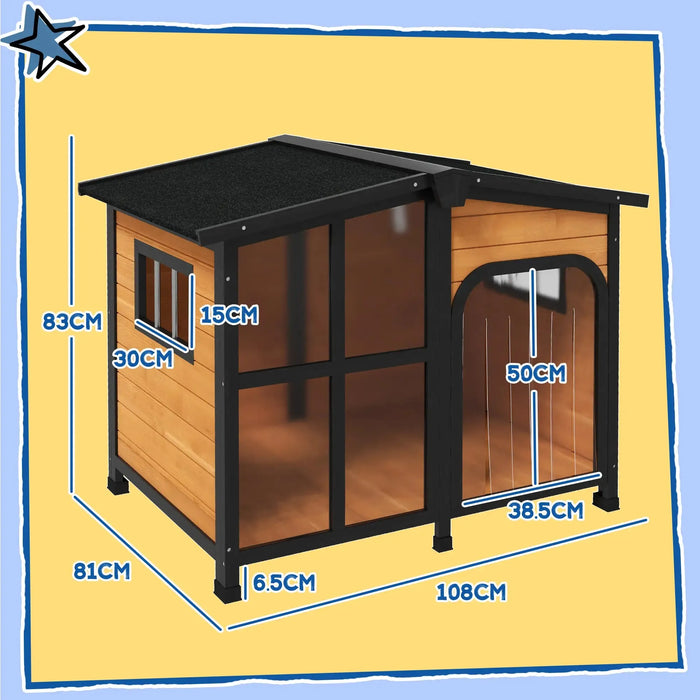 Wooden Dog Kennel with Removable Floor | Large Dogs - Little and Giant Explorers PawHut