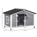 Wooden Dog Kennel with Windows and Openable Roof | Outdoor Pet House - Up to 20kg PAWHUT - Little and Giant Explorers PawHut