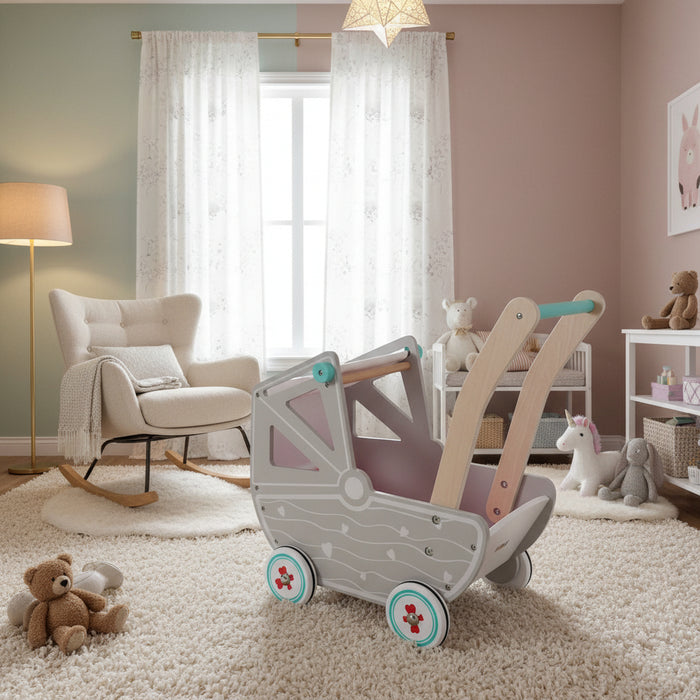 Baby Doll Pram with Bedding - Little and Giant Explorers SOKA Play Imagine Learn