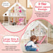Wooden Dollhouse Playset | 6 Lifelike Rooms with 8 Mini Furniture Pieces - Little and Giant Explorers Costway