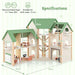 Wooden Dollhouse with 36 Pieces of Furniture and Accessories - Little and Giant Explorers Costway