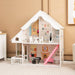 Wooden Dollhouse with Simulated Rooms and Furniture Set - Little and Giant Explorers Costway