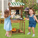 Wooden Double-Sided Mud Kitchen and BBQ Grill | Chalkboard and Accessories COSTWAY - Little and Giant Explorers Costway