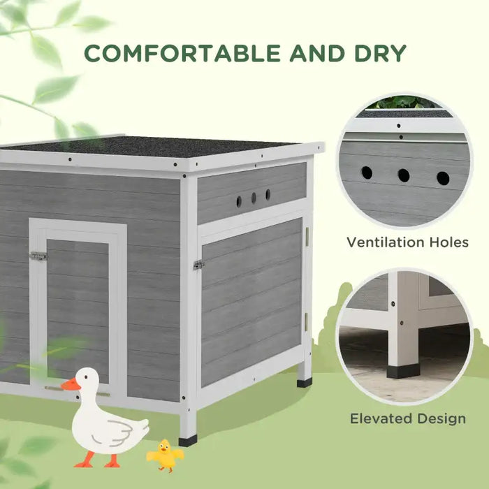Wooden Duck House – Elevated Design | Openable Top and Removable Floor PAWHUT - Little and Giant Explorers PawHut