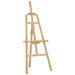 Natural solid pinewood wooden easel stand with handle-operated height adjustment