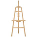 Natural solid pinewood wooden easel stand with handle-operated height adjustment