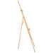 Natural solid pinewood wooden easel stand with handle-operated height adjustment
