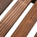 Close-up of solid fir wood slats with natural grain on a wooden flower stand.
