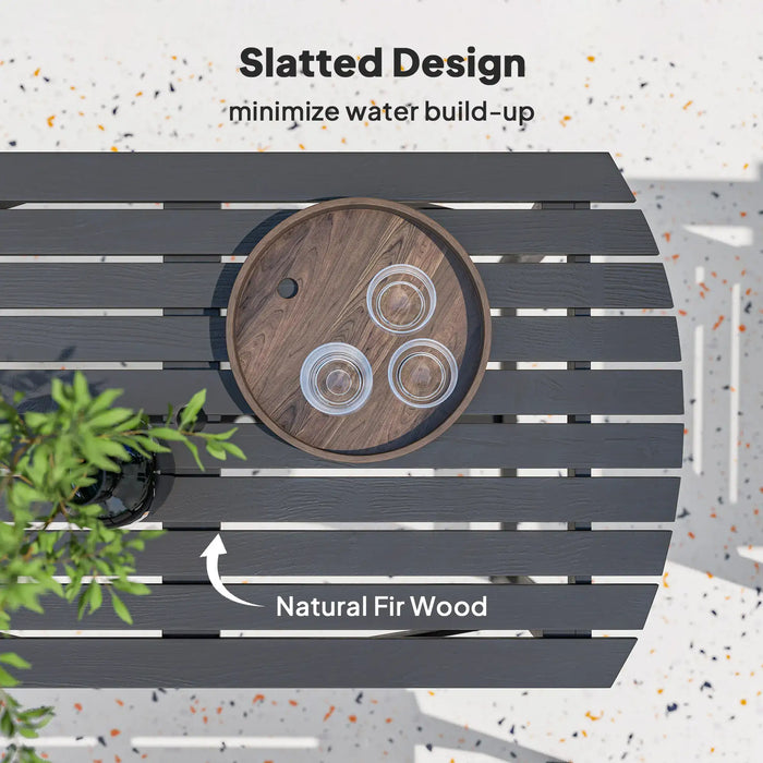 Wooden Garden Furniture Set Grey Fir Wood | 5-Piece with Umbrella Hole - Little and Giant Explorers Outsunny