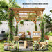 Wooden Garden Pergola with Stable Structure for Climbing Vines (2 x 2m) - Little and Giant Explorers Outsunny
