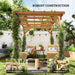 Wooden Garden Pergola with Stable Structure for Climbing Vines (2 x 2m) - Little and Giant Explorers Outsunny