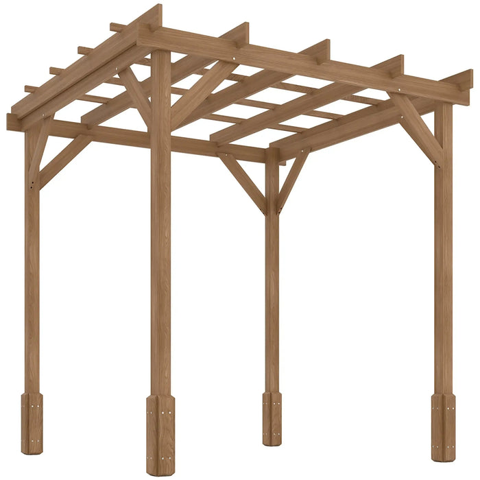 Wooden Garden Pergola with Stable Structure for Climbing Vines (2 x 2m) - Little and Giant Explorers Outsunny