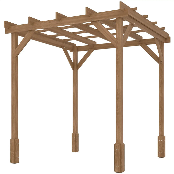 Wooden Garden Pergola with Stable Structure for Climbing Vines (2 x 2m) - Little and Giant Explorers Outsunny