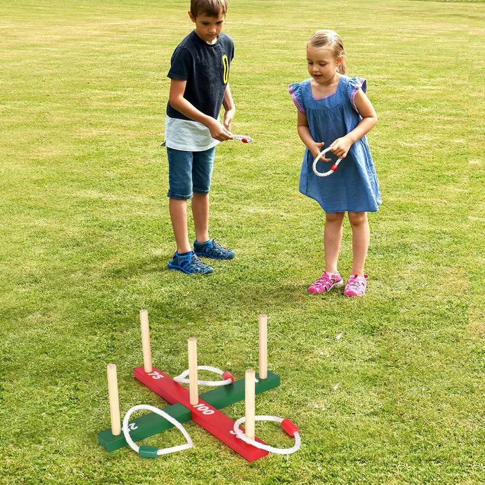 Wooden Garden Quoits Game | Outdoor Family Ring Toss - Classic Wooden Garden Toy VINSANI - Little and Giant Explorers Vinsani