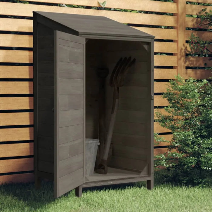 Wooden Garden Shed in Anthracite and Solid Wood Fir (55 x 52 x 112cm) - Little and Giant Explorers vidaXL