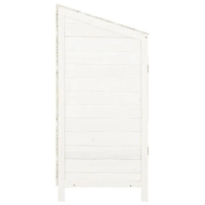 Wooden Garden Shed in White and Solid Wood Fir (55 x 52 x 112cm) - Little and Giant Explorers vidaXL