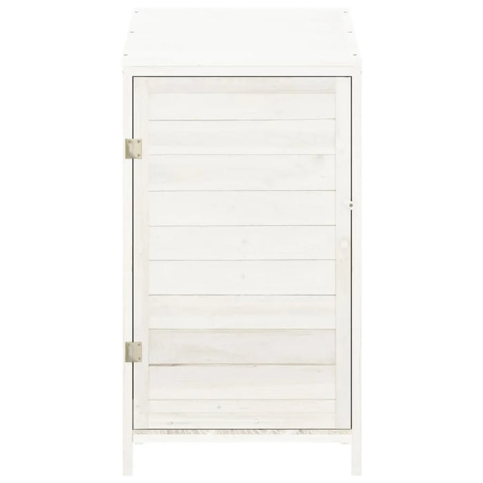 Wooden Garden Shed in White and Solid Wood Fir (55 x 52 x 112cm) - Little and Giant Explorers vidaXL