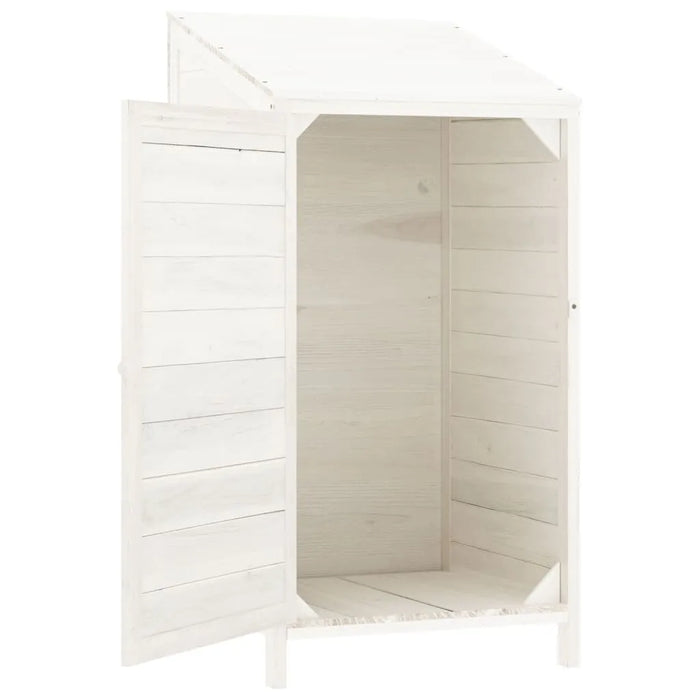 Wooden Garden Shed in White and Solid Wood Fir (55 x 52 x 112cm) - Little and Giant Explorers vidaXL