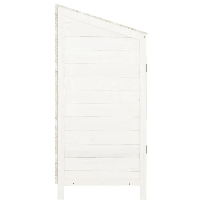 Wooden Garden Shed in White and Solid Wood Fir (55 x 52 x 112cm) - Little and Giant Explorers vidaXL