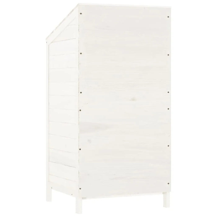 Wooden Garden Shed in White and Solid Wood Fir (55 x 52 x 112cm) - Little and Giant Explorers vidaXL