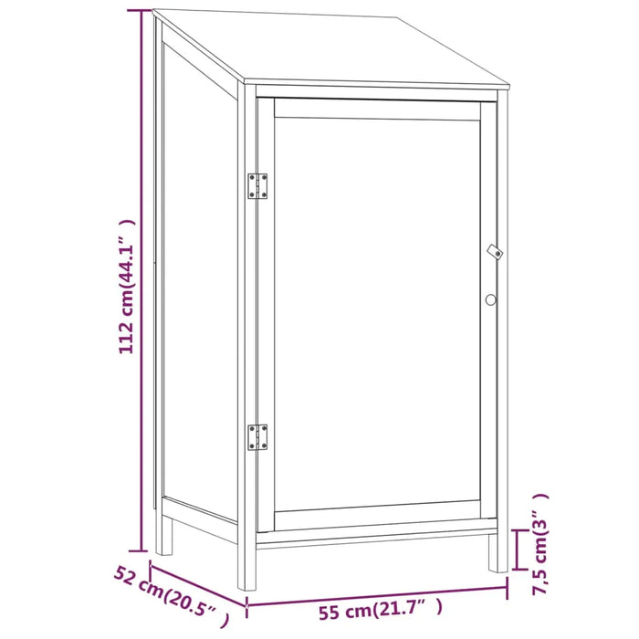 Wooden Garden Shed in White and Solid Wood Fir (55 x 52 x 112cm) - Little and Giant Explorers vidaXL