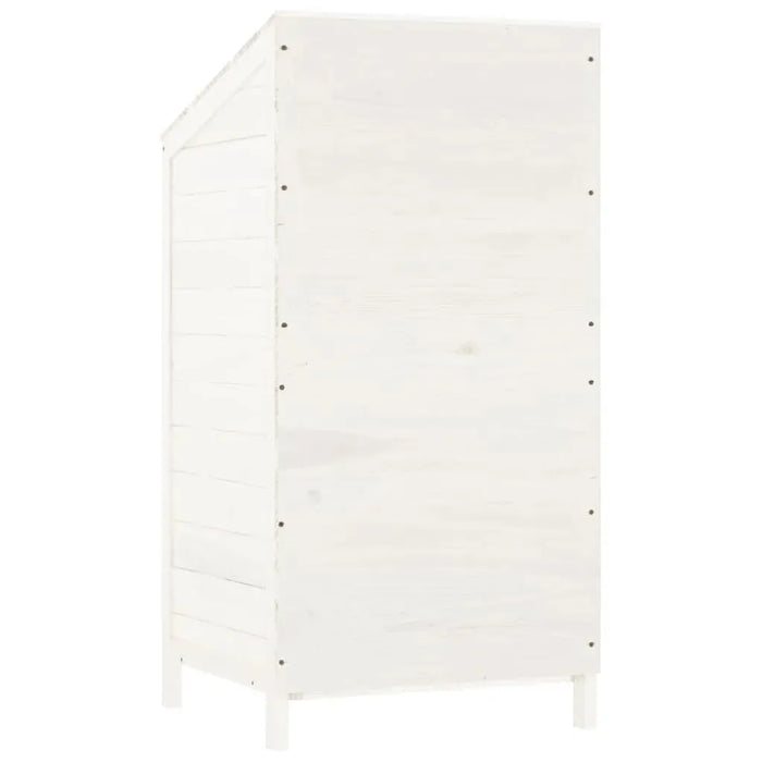 Wooden Garden Shed in White and Solid Wood Fir (55 x 52 x 112cm) - Little and Giant Explorers vidaXL