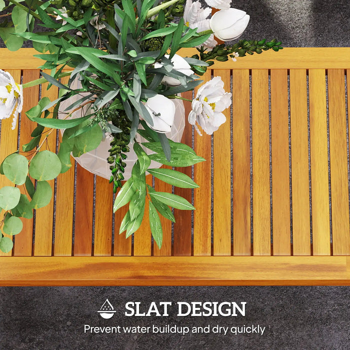 Wooden Garden Sofa Set Teak | 4-Piece Acacia Wood Outdoor Furniture with Thick Cushions - Little and Giant Explorers Outsunny