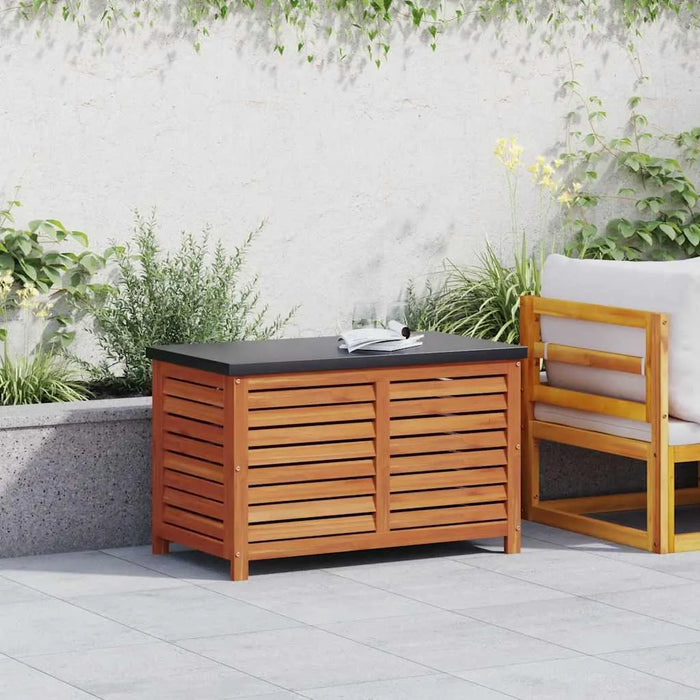 Garden Storage Box in Solid Wood Eucalyptus (90 x 48 x 55cm) - Little and Giant Explorers vidaXL