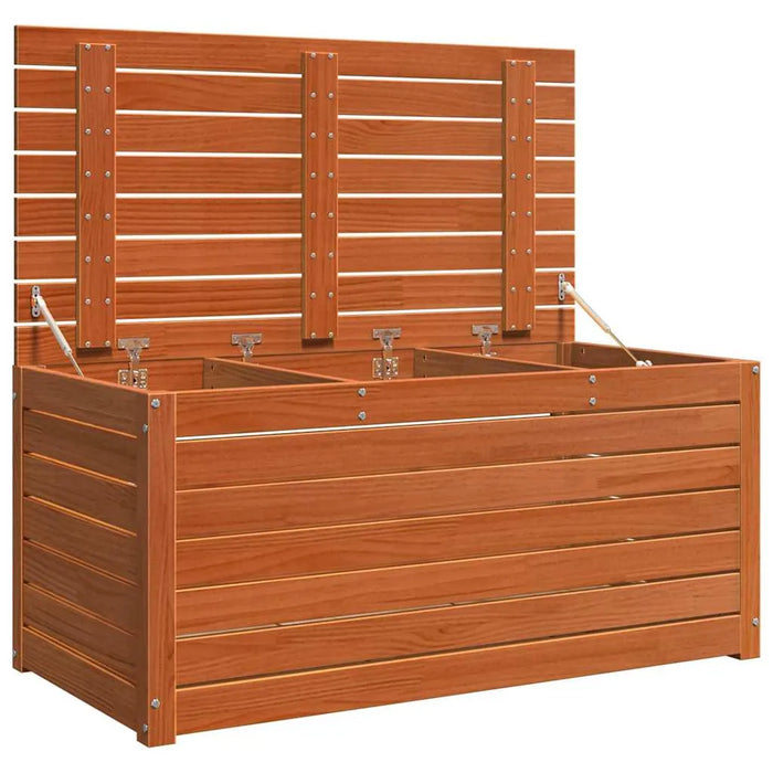 Wooden Garden Storage Box – Wax Brown Solid Pine | 101cm Outdoor Storage VIDAXL - Little and Giant Explorers vidaXL